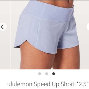 Lululemon Speed Up Shorts, Lavender. 2.5” inseam. Size 6
